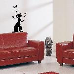 Exemple de stickers muraux: Le Chat et le Papillon (Thumb)